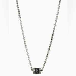 Emporio Armani Stainless Steel Chain Necklace Silver / Black